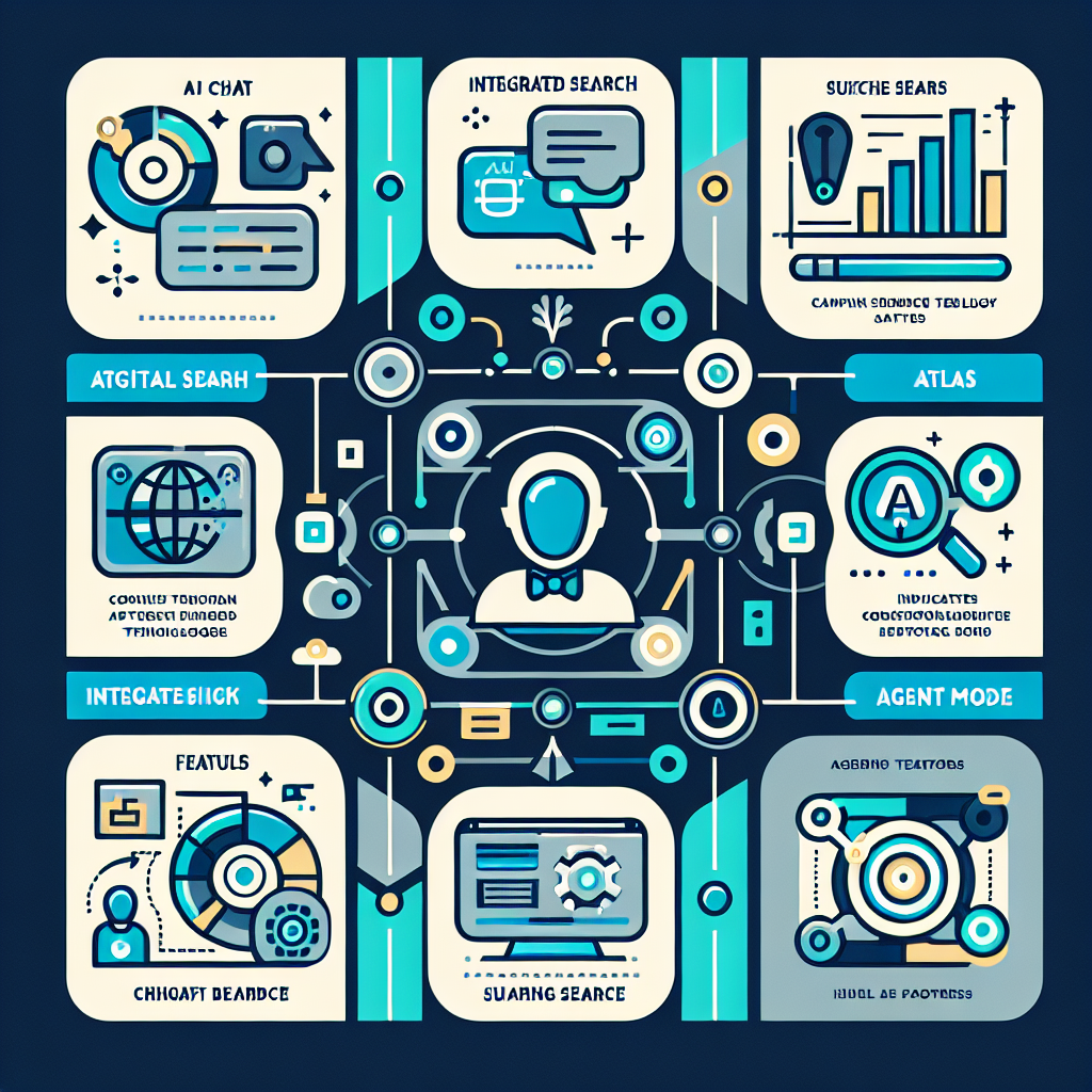 ChatGPT Atlasの主要機能を示すインフォグラフィック