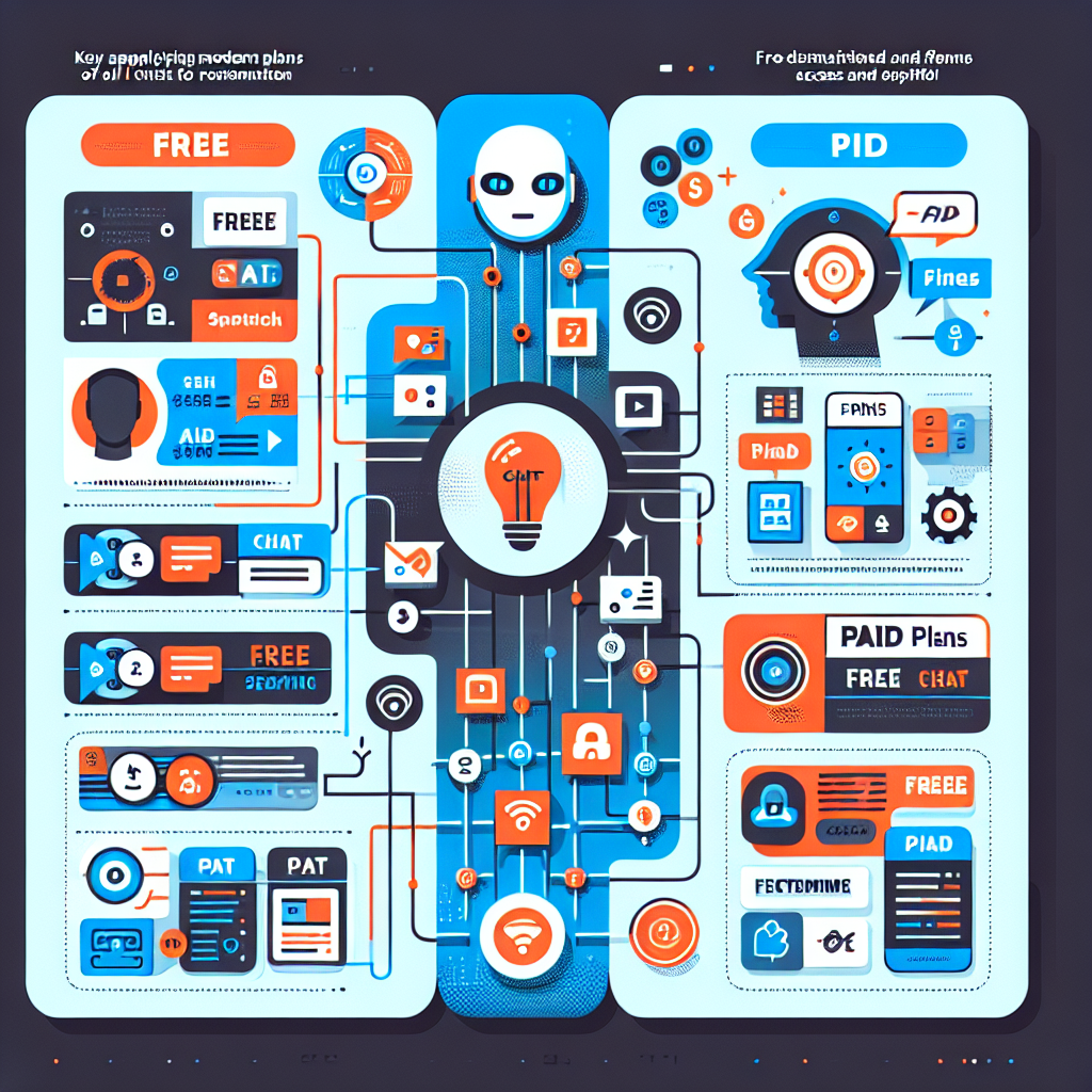 ChatGPTの無料版と有料版の特徴を比較したインフォグラフィック