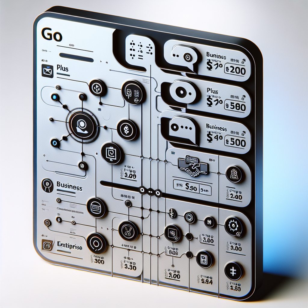 ChatGPTの有料プランの料金体系を示すチャート